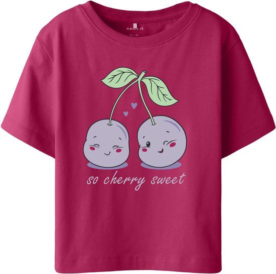 NAME IT - NMFHENISA SS NREG TOP BOX PB - Meisjes - T-shirts - Love Potion - Maat 92