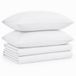 Tribeca Living Solid 170-GSM Flanel Extra Diepe Pocket Sheet Set met Oversized Flat, 100% Katoen, Super Zacht, Warm, Gezellig Beddengoed, Queen White, (SOLFLASHEQUWH)