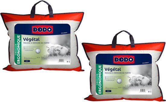 DODO Vente-unique DODO Set 2 Ergonomische hoofdkussens met vormgeheugen DODO VEGETAL - 45x70 cm