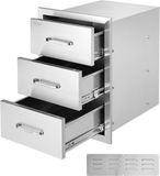 Vevor Buitenkeukenlades, 40 x 55 x 45 cm, Inbouw, Drievoudige Toegang Grilllades met Roestvrijstalen Handgreep