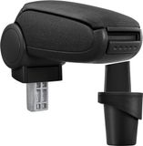 [pro.tec]® Armsteun voor Volkswagen Touran, Caddy 2K, zwart, kunststof, opklapbaar, met opbergruimte