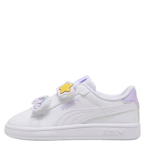 Puma Smash 3.0 imitatieleren sneakers - wit/lila