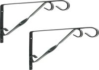 Nature Muurhaken - 2x - groen - 21.5 x 40 cm - geplastificeerd verzinkt staal - hanging basket haak