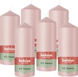 Bolsius - Gladde Stompkaarsen - Roze - 6 stuks - 15cm - 42 Branduren