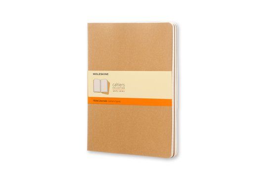 Moleskine Cahier Journals - Extra Large - Gelinieerd - Bruin - set van 3