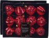 Decoris kerstballen gedecoreerd - 24 stuks - 6 cm - kunststof - rood