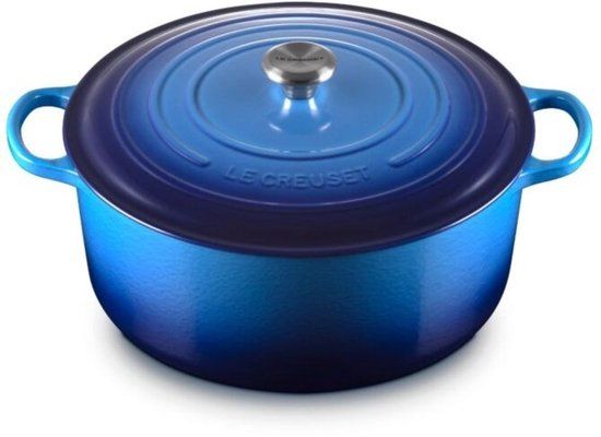 Le Creuset Braadpan Signature rond Azure 34cm 12l