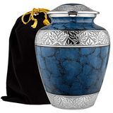 Heavenly Peace Mooie Donkerblauwe Crematie-urn voor volwassenen voor menselijke as