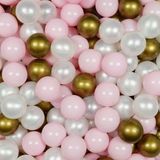 Mimii Ballen voor ballenbak 7cm 500st lichtroze, parelmoer, oud goud