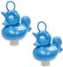 Duckiez eenhoorn badeendje badspeelgoed - 8x - blauw - 12 x 6 cm - Met oogje voor het hengelspel - kunststof