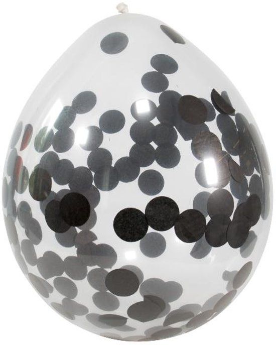 Folat 12in/30cm Confetti balloon Black /4