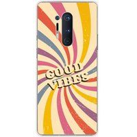 OnePlus Bedrukt siliconen hoesje compatibel met OnePlus 8 Pro Good vibes