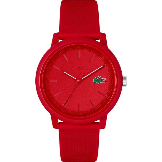 Lacoste Mannen Polshorloge 2011173 Rood Siliconen Kast Kunststof Mineraalglas Analoog Quartz