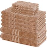 Merkloos / Sans marque Lavea® 10-delige Badhanddoekenset – 100% Katoenen Badstof – Cappuccino