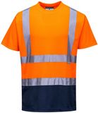 Portwest Tweekleuren T-shirt S378 - Oranje/Marine - S