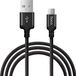 Hoco High Speed X14 - 1m de câble de charge Micro-USB Câble Nylon USB Câble de données Câble pour téléphone portable - Noir