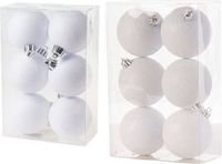 Cosy&Trendy Billiet - Vanlaere Kerstversiering set glitter kerstballen in het wit 6 en 8 cm pakket - 30x stuks