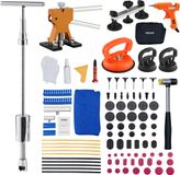 VEVOR Dent Puller Set (100 stuks) voor het verwijderen van deuken zonder spuiten met gouden lifter, brugtrekker, glijhamer, T-balk, lijmpistool, deukreparatieset