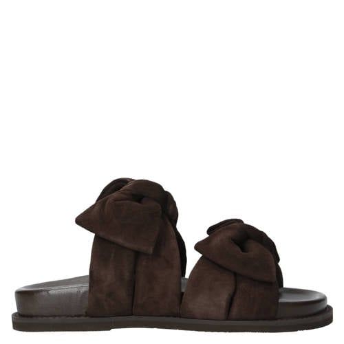 Copenhagen Shoes suède slippers donkerbruin