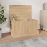 Wan GmbH Boîte de rangement Bois - Armoire de jardin Extérieur - Finition Chêne Sonoma - 50 x 30 x 28 cm