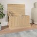 Wan GmbH Boîte de rangement Bois - Armoire de jardin Extérieur - Finition Chêne Sonoma - 50 x 30 x 28 cm