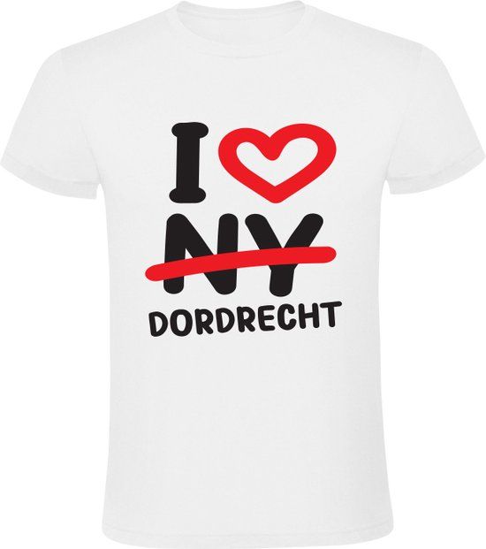 Heren Dordrecht T-shirt wit maat L - Mannen