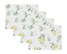 Laura Ashley Set van 4 placemats van kurk, hittebestendig, duurzaam, gemakkelijk te reinigen, voor keuken- en eettafels, 40,6 x 30,5 cm, bloemenmotief citroen