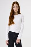 Garcia Girls Effen T-shirt Wit Lange mouw