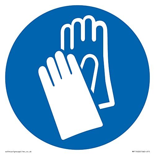 Viking Signs Verplicht: Draag beschermende handschoenen Sign - 150x150mm - S15