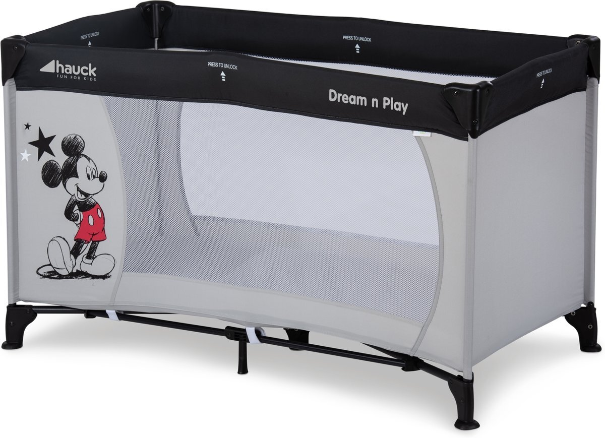 hauck Reisbed Dream'n Play Mickey Stars - Zwart