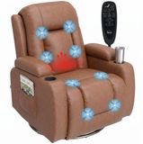 HOMCOM Massagestoel - Kunstleer - Lichtbruin