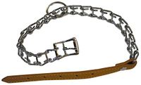 CROCI Verchroomde Ladderkraag met leer, 50 cm x 2,5 mm