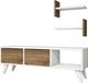 homemaniac Homemania Tv-meubel Foxy 120x30x40 cm wit en walnootkleurig