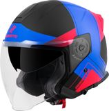 Bogotto H586 City-B Zwart Rood Blauw Jethelm - Helm