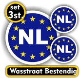 JERMA allerhandestickers Jerma - NL - EU - Auto - Sticker - 2x Ø 6 cm - 1x Ø 12 cm - Zelfklevend - Weerbestendig - Krasvrij