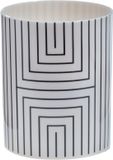 Spirella Tandenborstelhouder GRAPHIC – Badkamer Beker voor Tandpasta en Tandenborstel – Wit – 7,3 x 9 cm