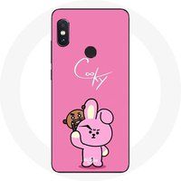 Oppo A54 5G BTS BT21 Tata Chimmy Cooky Rj Koya Shooky en Mang Speel muziek Blauwe achtergrond Maniacase