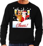 Bellatio Decorations Shoppartners Bv Foute kersttrui cheers met dronken kerstman zwart voor heren L