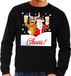 Bellatio Decorations Shoppartners Bv Foute kersttrui cheers met dronken kerstman zwart voor heren L