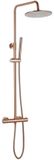 Fortifura Calvi opbouw regendoucheset – Ø30 cm hoofddouche – 1-stands staafhanddouche – koper geborsteld