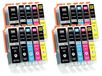 Canon 20 cartouches d'encre avec puce, adapté pour Canon PGI-550/CLI-551, multipack