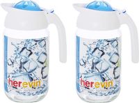 Concorde Iberica 2x pièces pichet/carafe en verre 1,5 litre avec couvercle