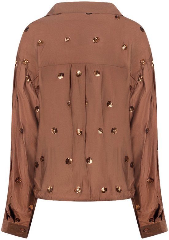 Nukus Anika Blouse Paillet Bruin Nkf02160