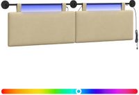 vidaXL Hangend Hoofdbord Lichtgroen Grijs Corduroy Stof