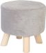 Relaxdays Pouf sur pieds - 30 cm - velours côtelé - gris clair