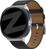 Bandz Lederen band 'Classic' - hoogwaardig echt leren bandje geschikt voor Samsung Galaxy Watch 9 (40/44mm) / Watch 8 (40/44mm) / 8 Classic (46mm) - zwart