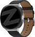 Bandz Lederen band 'Classic' - hoogwaardig echt leren bandje geschikt voor Samsung Galaxy Watch 9 (40/44mm) / Watch 8 (40/44mm) / 8 Classic (46mm) - zwart