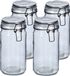 Zeller Weckpotten/inmaakpotten - 4x - 750 ml - glas - met beugelsluiting - D10 x H15 cm