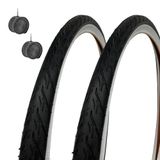 Banden 24 x 1,75 (47-507) + binnenband straatbanden zwart dank unisex volwassenen, wit zwart, eenheidsmaat