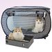 Necoichi Draagbare stressvrije kooidrager en kattenbak, binnen en buiten, reizen (zwart, kooi/kennel+kattenbak)